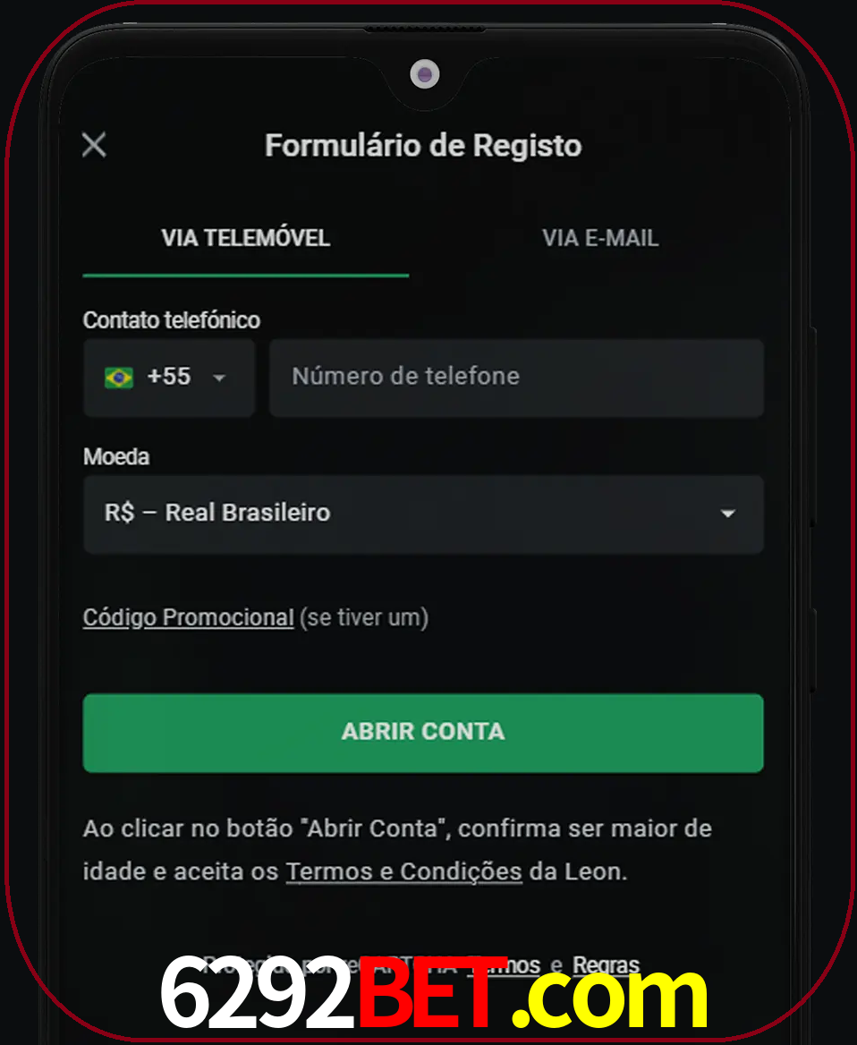 Abra o aplicativo e inicie o processo de registro.