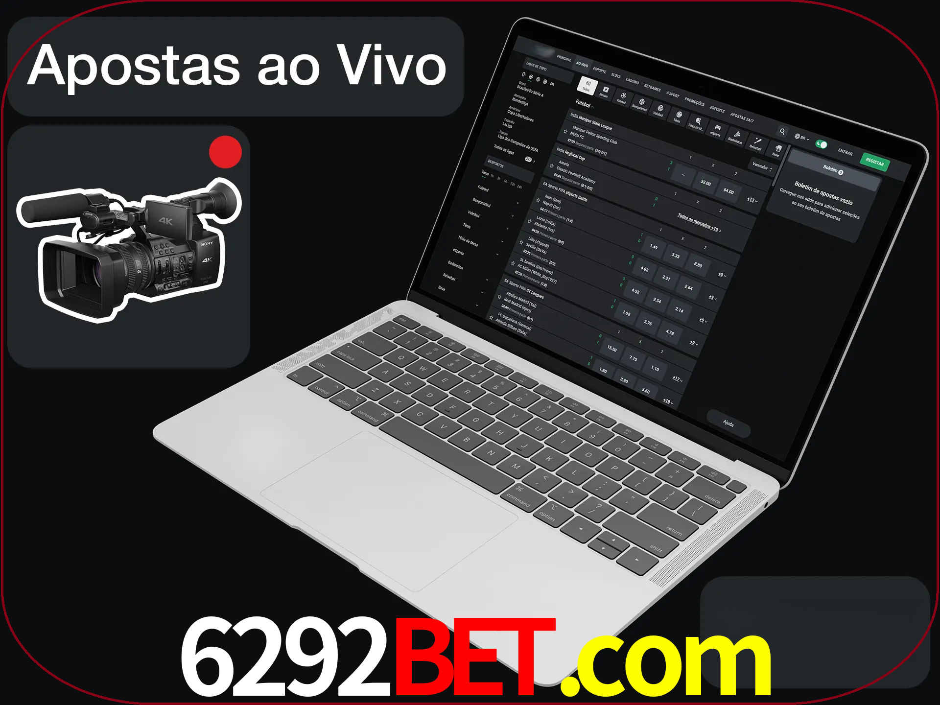 Aposte em formato ao vivo em nosso site.